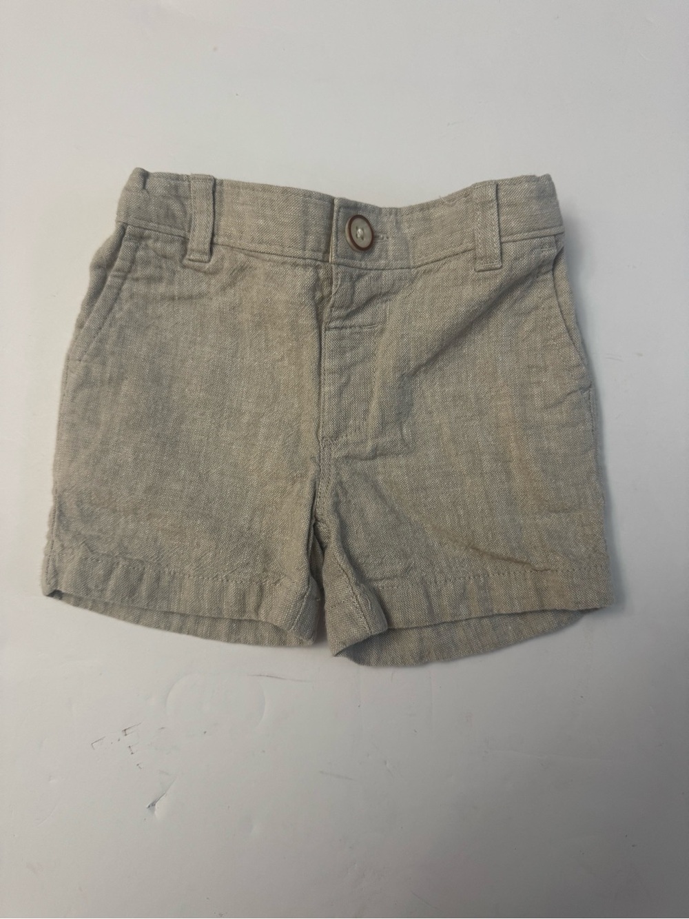 Edgehill Collection Linen Blend Shorts Boys 24M Beige Preppy Casual